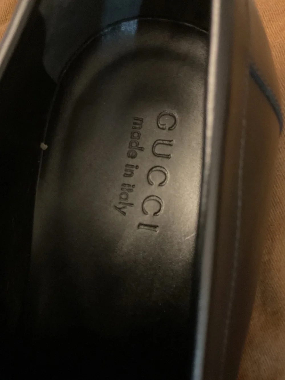 Gucci black leather loafers brand new 100% authentic Gucci size 8.5 US size 9.5